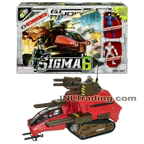 Year 2006 G.I. JOE Sigma 6 Series 10 Inch Long Vehicle Set - COBRA H.I.S.S. TANK that Converts to Bunker with Cobra Commander and Cobra Trooper