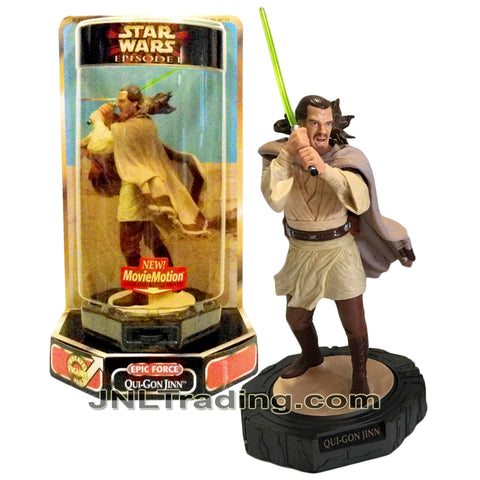 Year 1999 Star Wars Episode 1 The Phantom Menace Epic Force Series 6.5 Inch Figure : QUI-GON JINN with Lightsaber and Rotating Display Base
