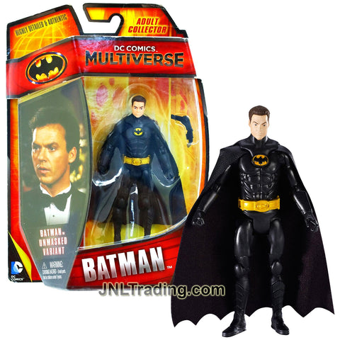 Year 2013 DC Comics Multiverse 4 Inch Tall Figure - Unmasked Variant BATMAN (Michael Keaton) with Grappling Hook Gun