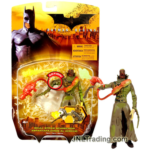 Year 2005 DC Comics Batman Begins Movie Series 5-1/2 Inch Tall Figure - SKULL STRIKE SCARECROW with Face Change Feature and Missile Launcher