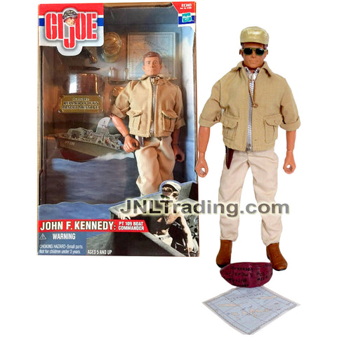 Year 2000 GI JOE ECHO Series 12 Inch Figure - JOHN F. KENNEDY : PT 109 Boat Commander with Knife, Gun, Map and Miniature Replica of the Coconut Husk