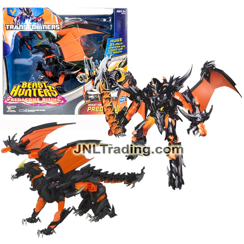 Year 2013 Transformers Beast Hunters Predacon Rising Series Ultimate Class 11 Inch Tall Figure - BEAST FIRE PREDAKING with Light Up Breath (Dragon)