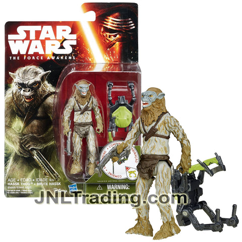 Year 2015 Star Wars The Force Awakens Series 4 Inch Figure - HASSK THUG with Blaster Plus Build A Weapon Part #2