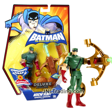 Year 2009 Batman The Brave and The Bold Series Deluxe 5 Inch Figure - Arrow Blast GREEN ARROW with Crossbow Balista