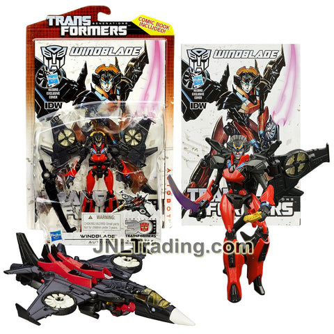 Year 2014 Transformers Generations Thrilling 30 Series Deluxe Class 5.5 Inch Tall Figure - Autobot WINDBLADE with Stormfall Sword (VTOL Jet)