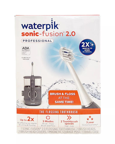 Waterpik Sonic Fusion 2.0 Water Flossing Electric Brush Gray (NEW)