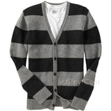 Old Navy Men Striped Wool Blend Sweaters V-Neck 5 Button Cardigans