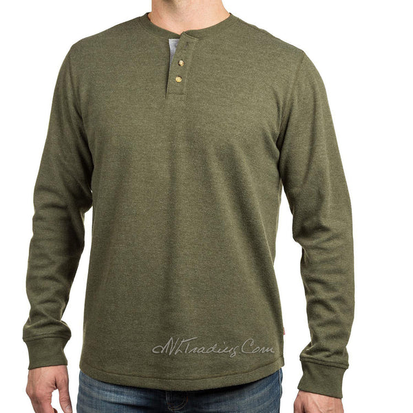 Men's Thermal Henley Long Sleeve Shirt - 3-Button Knit Top In Sizes M To 3XL (Marino Bay)