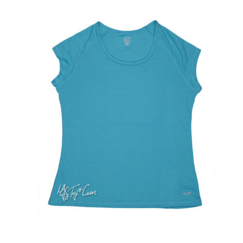NWT C9 by Champion Women Duo Dry ActiveT-Shirt Short Sleeve Blue Semi Fitted Tee