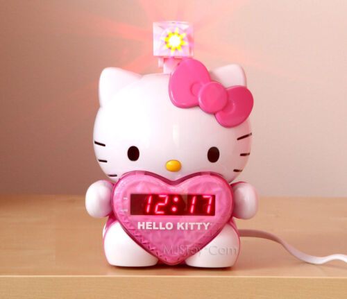LED Hello Kitty Projection Alarm Clock Radio Digital Tuning+Battery Ba –  JNL Trading