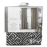 Threshold One Cotton Panel Window Treatment Black Diamond Print Curtain 54x84"