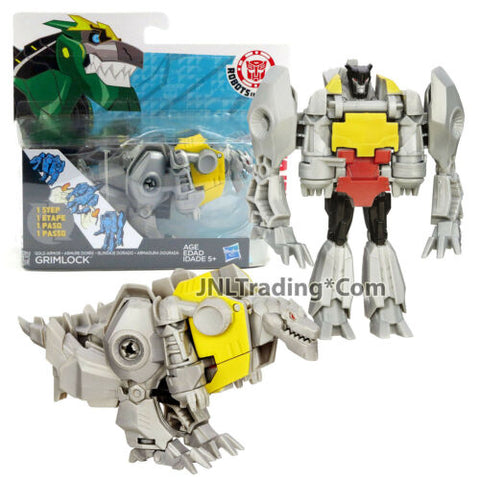 Year 2014 Hasbro Transformers RID Animation One Step Changer GOLD ARMOR GRIMLOCK