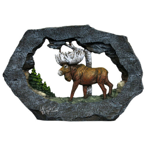 Regal Elites Vista Feather Series 9" Long Wildlife Sculpture MOOSE on The Rock