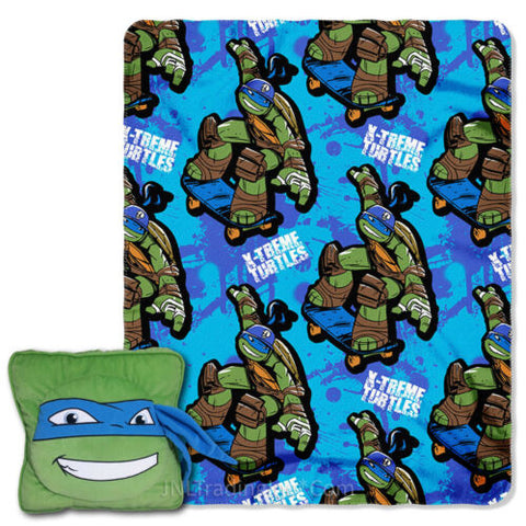 NWT Nickelodeon Teenage Mutant Ninja Turtles Square Leonardo Pillow Throw Set