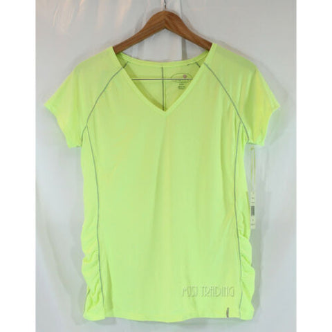 NWT Tangerine Women Neon Yellow Green Breathable Activewear Active Shirt Tee Top