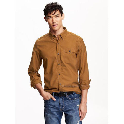 NWT Old Navy Men's Regular Fit 100% Cotton Heavy Twill Button Down Shirt S or M