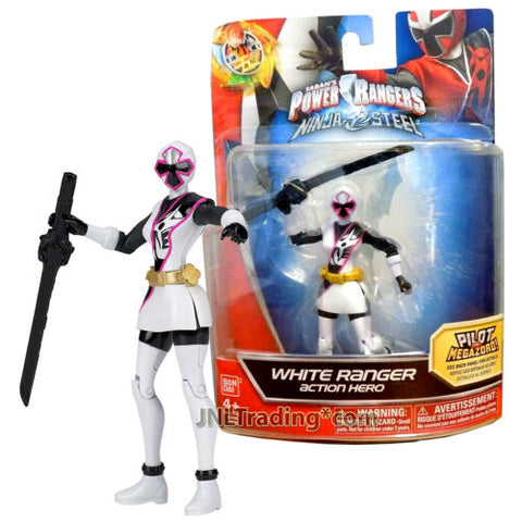 Year 2016 Power Rangers Ninja Steel 5 Inch Tall Figure- Action Hero White Ranger