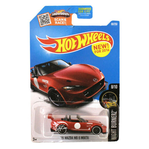 NEW Hot Wheels 1:64 Die Cast Car Night Burnerz Series '15 MAZDA MX-5 MIATA 8/10