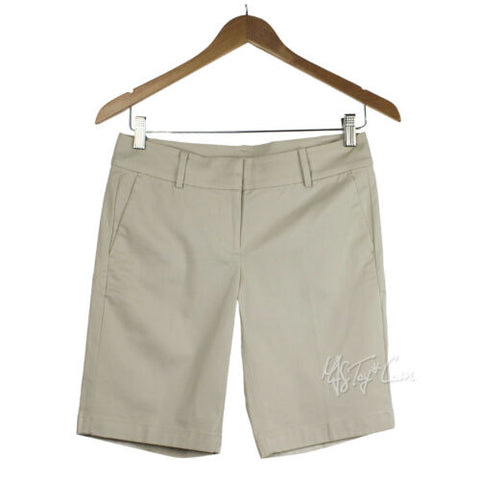 NWT Ann Taylor Women's Petite Type Boardwalk Flat Front Short Khaki Size 2-6 $49