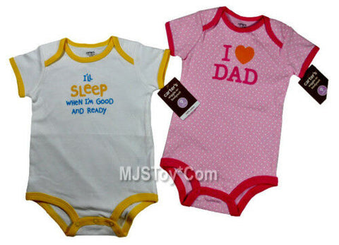 CARTER's I'll Sleep When I'm Good & I LOVE DAD Bodysuit 9 Months Shirt Baby Lot of 2