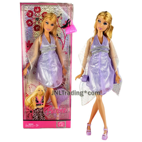 Barbie 2007 Fashion Style and Friendship 12 Inch Doll L9534 with Glittering Lavender Dress Metallic Accents Wrap High Heel Shoes Purse Hairbrush Barbie 2007 Fashion Style and Friendship 12 Inch Doll L9534 with Glittering Lavender Dress Metallic Accents Wrap High Heel Shoes Purse Hairbrush