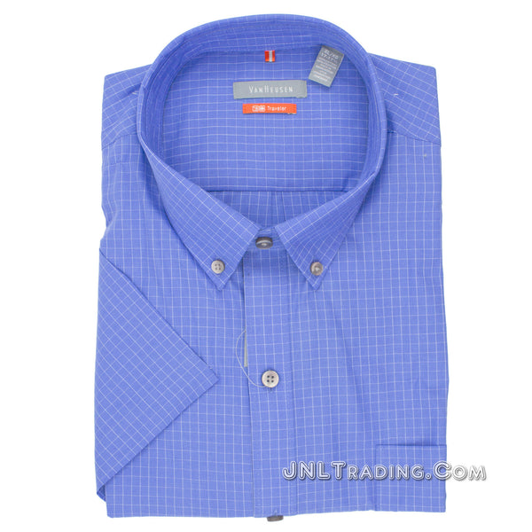 van heusen traveler dress shirts Van Heusen Traveler Men's Plaid Short Sleeve Button Up Shirt