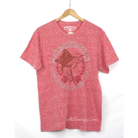 Jimmy Buffett's Margaritaville Men Red T-Shirt Swordfish Beach Tee M-3XL
