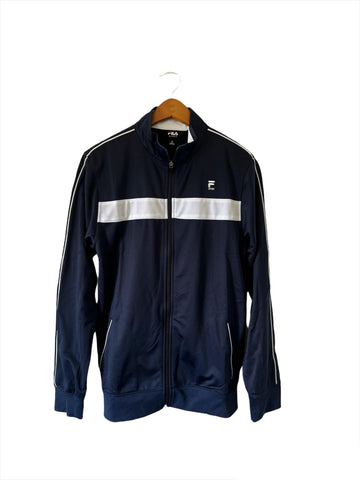 FILA Sport Active Wear full Zip Lightweight Jacket Navy White