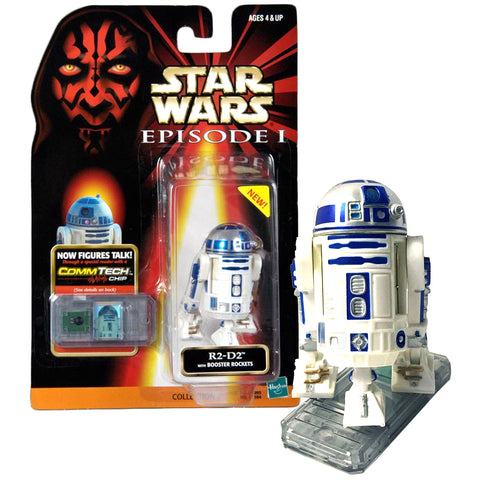 Star Wars Year 1998 The Phantom Menace Series 3 Inch Tall Figure : R2-D2 with Booster Rockets and CommTech Chip