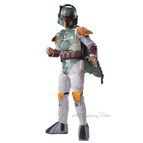 Star Wars BOBA FETT Deluxe Child Costume Jumpsuit+Mask+ Cape