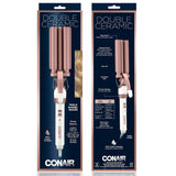 Conair Double Ceramic Triple Barrel Curling Iron Hair Styling Waver Rose Gold (OPEN BOX)