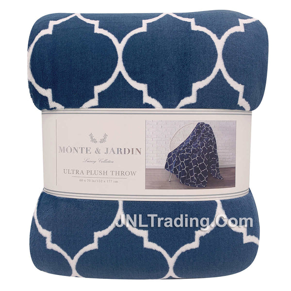 MONTE & JARDIN Luxury Collection Ultra Plush Throw Soft Warm Modern Bl