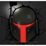 3DLightFX Star Wars Series Battery Operated 3D Deco Night Light - BOBA FETT Helmet with Light Up LED Bulbs