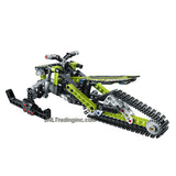 Lego Year 2014 Technic Series 10 Inch Long 2 in 1 Vehicle Set #42021 - SNOWMOBILE with Independent Suspension for Each Front Ski and a Rear Track Plus Steering Arms and Steering Bearings (Alternative Mode: Snow Motorcycle; Total Pieces: 186)