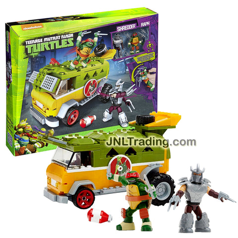 Mega Bloks Year 2016 Teenage Mutant Ninja Turtles TMNT Series Set #DMX54 - PARTY WAGON with Launcher Plus Raph and Shredder Micro Figure (Total Piece: 274)