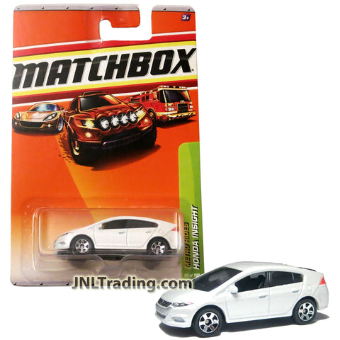 Year 2009 Matchbox Metro Rides Series 1:64 Scale Die Cast Metal Car #25 - White Hybrid Electric Vehicle HONDA INSIGHT