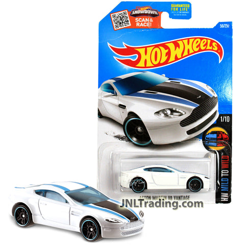 Year 2015 Hot Wheels HW Mild to Wild Series 1:64 Scale Die Cast Car Set 1/10 - White Roadster ASTON MARTIN V8 VANTAGE