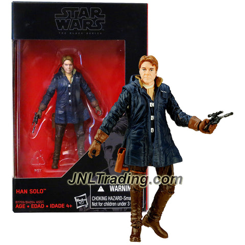 Hasbro Year 2015 Star Wars The Black Series 4 Inch Tall Figure - HAN SOLO B7759 in Black Coat with Blaster Gun