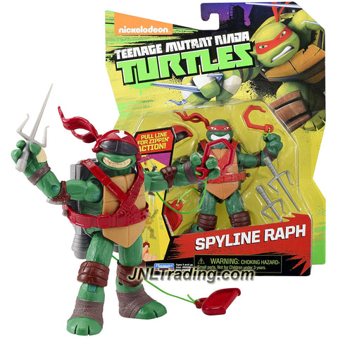 Playmates Year 2016 Nickelodeon Teenage Mutant Ninja Turtles 5 Inch Tall Action Figure - SPYLINE RAPH with Sais, Helmet and Zipline Backpack