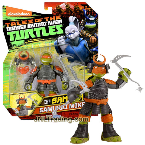 Playmates Year 2017 Tales of the Teenage Mutant Ninja Turtles TMNT Series 5 Inch Tall Figure - SAMURAI MIKEY with Pair of Sickle Kama, Mask and Helmet