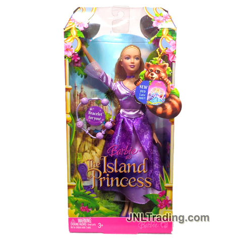 Year 2007 Barbie The Island Princess Series 12 Inch Doll - Caucasian MAIDEN L1147 in Purple Dress with Bracelet