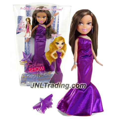MGA Entertainment Bratz The Fashion Show Evening Wear Collection Series 10 Inch Doll - YASMIN in Purple Dress with Earrings, Bracelet and Hairbrush