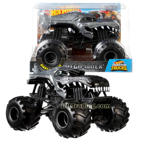 Hot Wheels Year 2018 Monster Jam 1:24 Scale Die Cast Metal Body Truck - MEGA WREX FYJ88 with Monster Tires, Working Suspension and 4 Wheel Steering