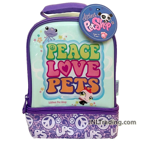 Thermos Littlest Pet Shop LPS Double Compartment Soft Insulated Lunch Bag Peace Love Pets