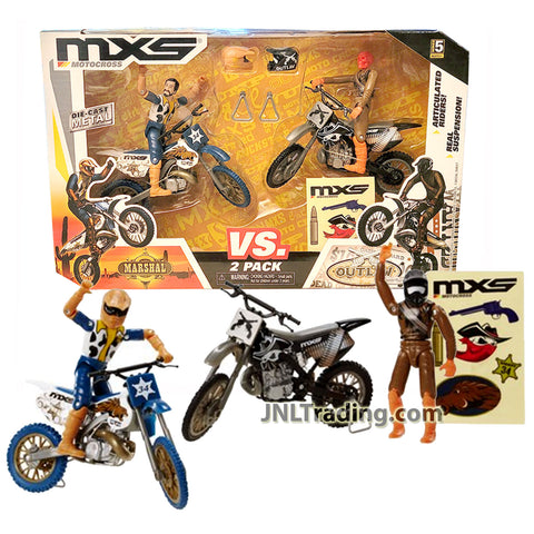Year 2014 MXS Motocross Die Cast 2 Pack Motorcycles with Riders - MARSHALL vs OUTLAW