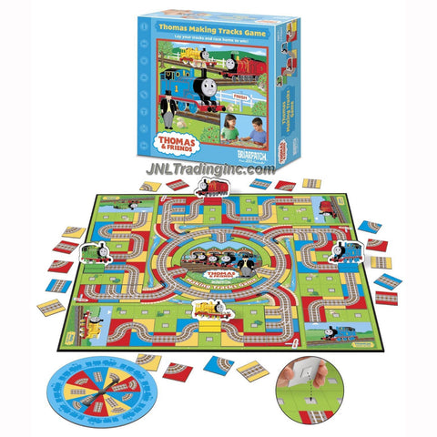 Briarpatch Year 2006 Thomas and Friends Board Game Set - Thomas Making Tracks with Game Board, 72 Track Pieces, 4 Engine Tokens with Stands, Spinner and Game Rules