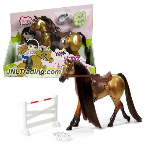 MGA Entertainment Bratz Kidz Horseback Fun Series 8-1/2 Inch Tall Electronic Horse - JUMPER with Neigh Sound Plus Mane Brush & Fence Piece 