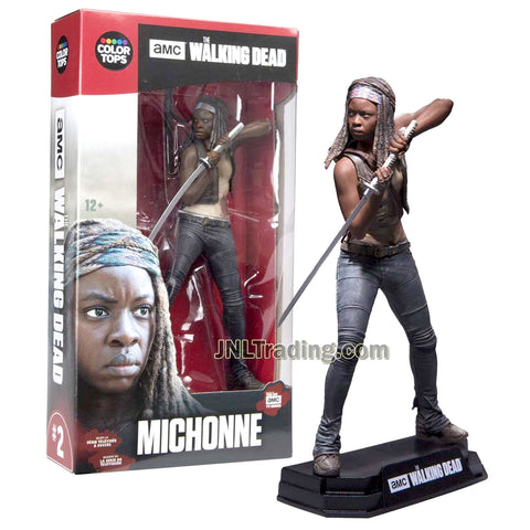 Year 2016 AMC TV Series Walking Dead 7 Inch Tall Figure - MICHONNE with Samurai Sword and Display Base