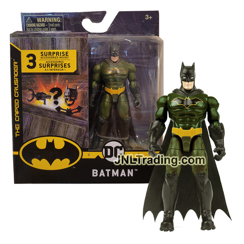 Year 2020 DC Comics The Caped Crusader Creature Chaos 4 Inch Tall Action Figure - BATMAN in Olive Green Suit 20125084 with 3 Mystery Accessories