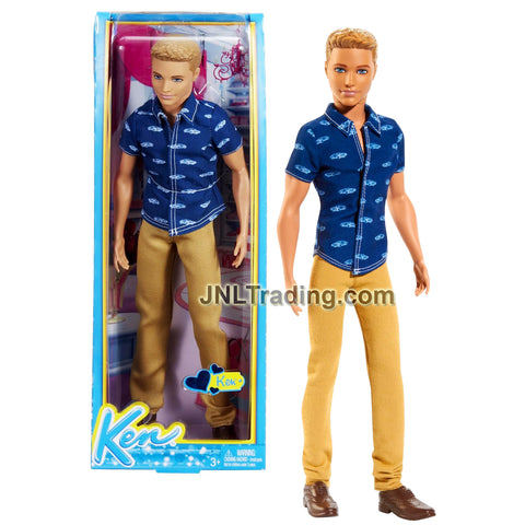 Year 2013 Barbie Fashionistas Series 12 Inch Doll - Caucasian Model KEN BFW10 in Blue Shirt & Brown Denim Pants